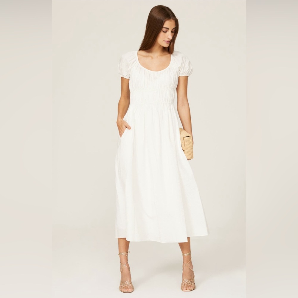 Kate Spade puff sleeve white dress, size M. Perfect condition.